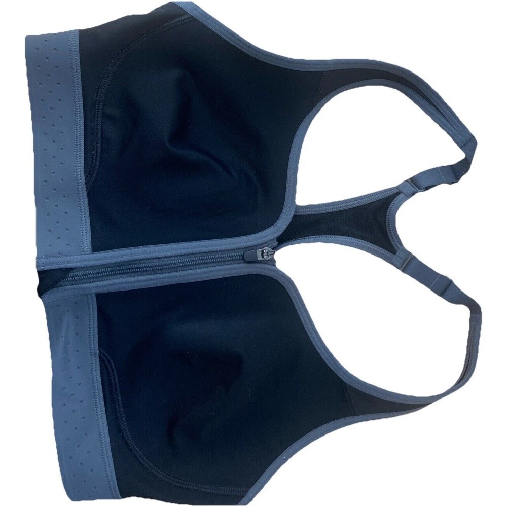 Champion Black And Grey Zip Up Sports Bra apx sz small see measurements